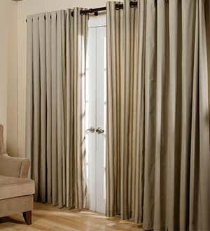 95"L Thermalogic Energy Efficient Insulated Solid Tab-Top Curtain Pair - Khaki