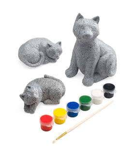 Paintable Rock Cats, Set of 3