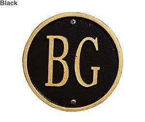 Oval Address Plaque - Black with Gold