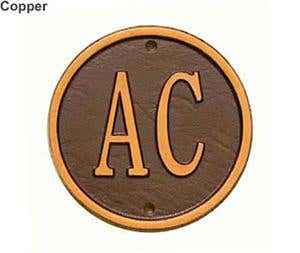 Oval Address Plaque - Antique Copper
