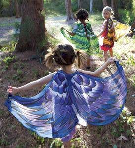 Fanciful Fabric Dress-Up Bird Wings - Green