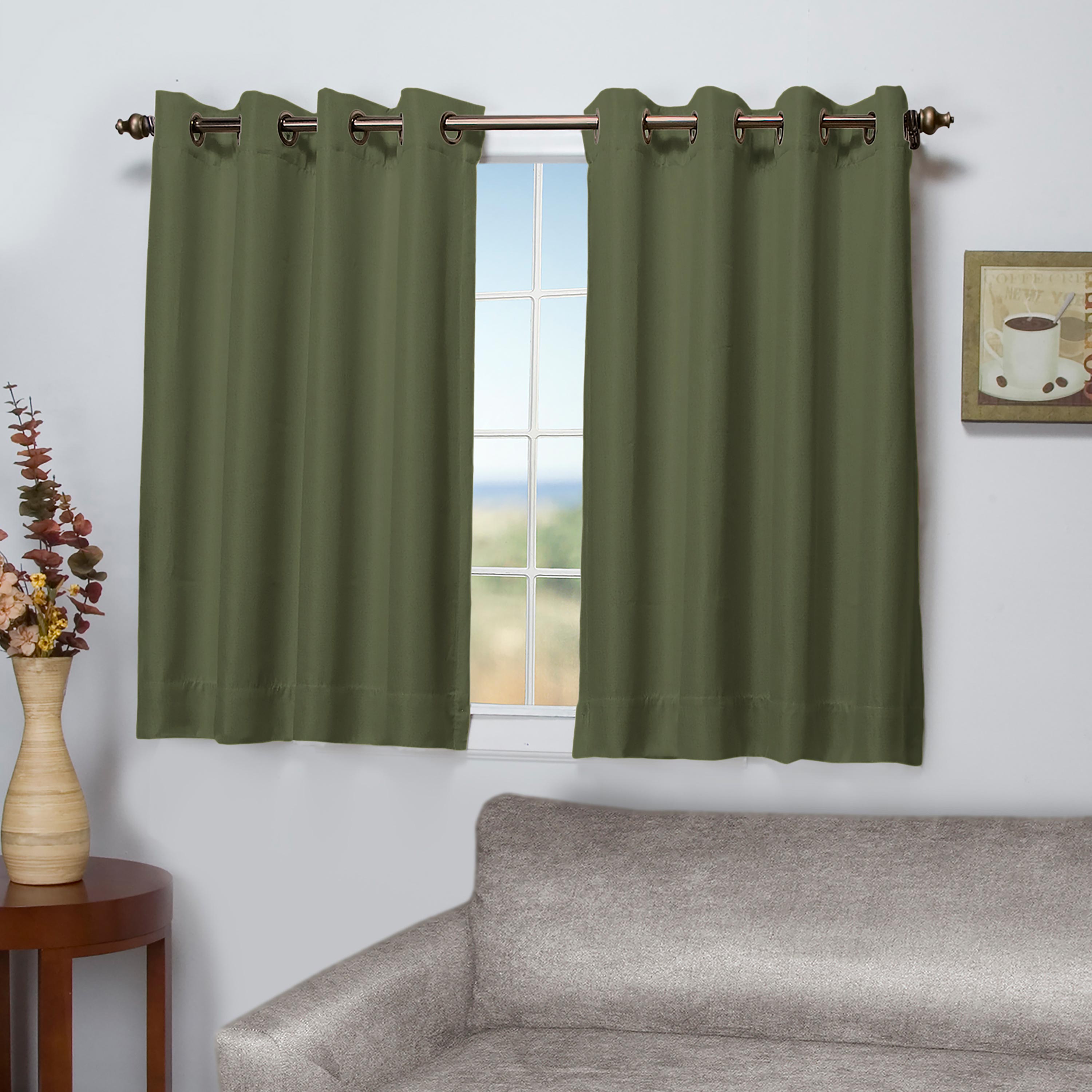 Madison Double-Blackout Grommet Curtain Pair, 40"W x 54"L per panel - Spruce