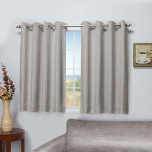 Madison Double-Blackout Grommet Curtain Pair, 40"W x 54"L per panel - Ruby