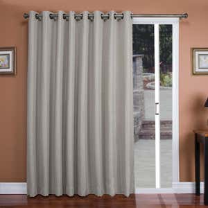 Madison Double-Blackout Grommet Curtain Pair, 40"W x 63"L per panel - Stone