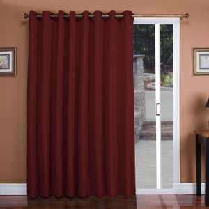 Madison Double-Blackout Grommet Curtain Pair, 40"W x 96"L per panel - Ruby