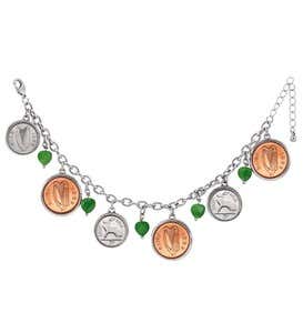 Irish Coin Charm Bracelet - Silver