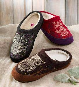 Acorn® Forest Mules Womens Slippers - Grey Squirrel - L(8-9)