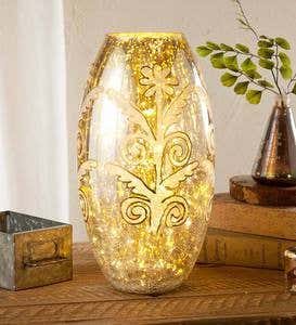Hand-Painted Mercury Glass Vase