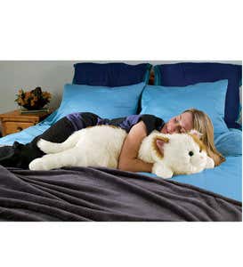 Cat Body Pillow - Brown/White