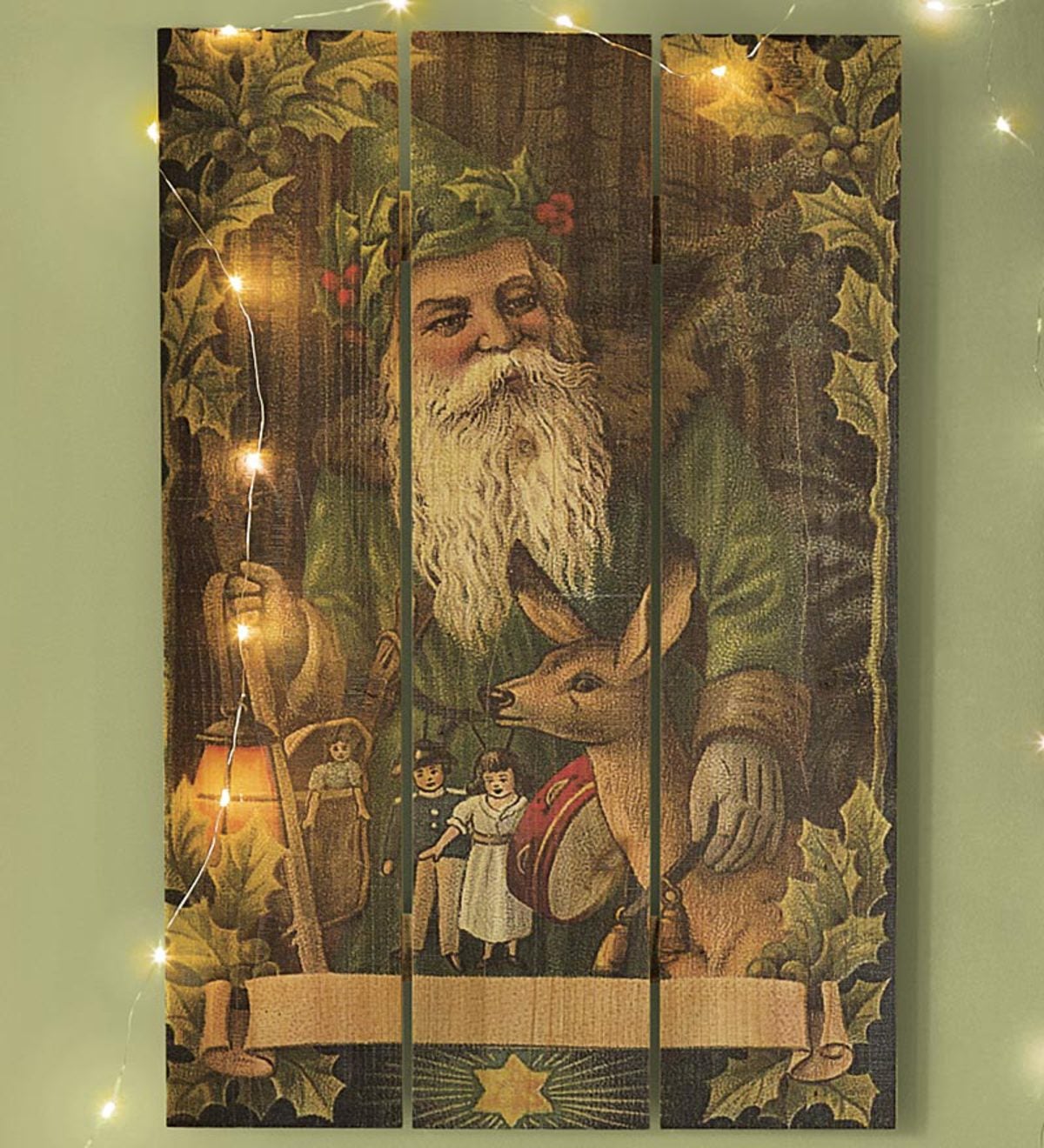 Handcrafted Holiday Cedar Wall Plaques by Gizaun Art™ - Forest Santa