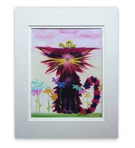 Cranky Cat Collection™ Paintings - Pink Garden Kitty
