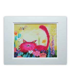 Cranky Cat Collection™ Paintings - Pink Garden Kitty