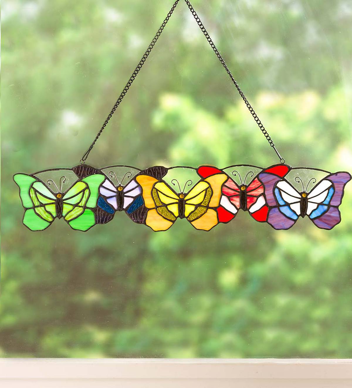 Butterflies Stained Glass Hanging Art