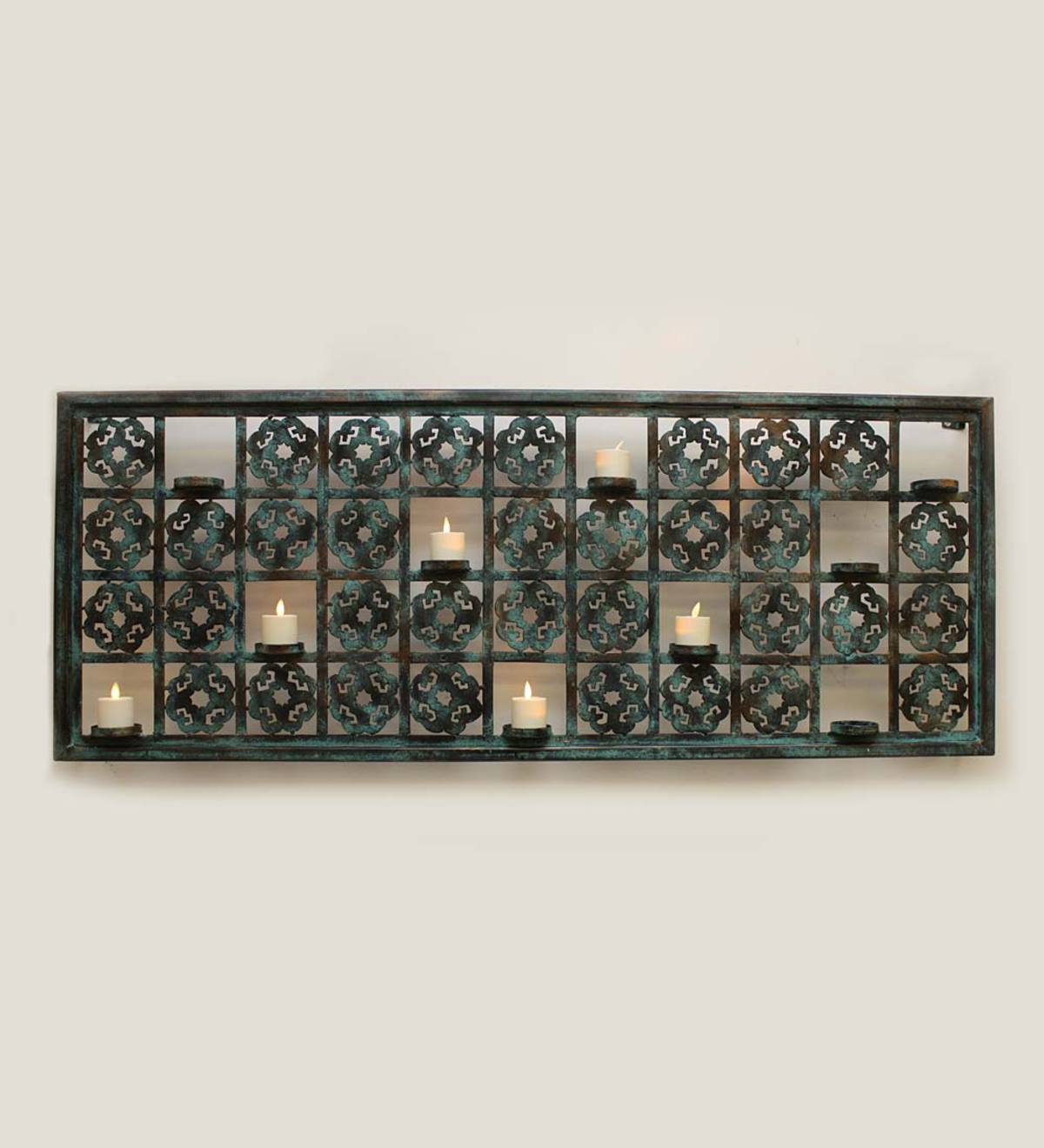 Aged Iron Votive Holder Wall Accent