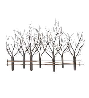 Metal and Natural Vine Winter Trees Wall Art