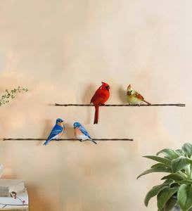 Bovano Enameled Birds on Wire - Bluebirds