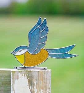 Indoor/Outdoor Colorful Stained Glass Flying Bird Tabletop Art