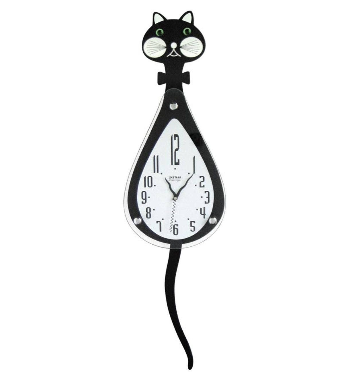 Black Cat Wall Clock by Ashton Sutton | Wind and Weather
