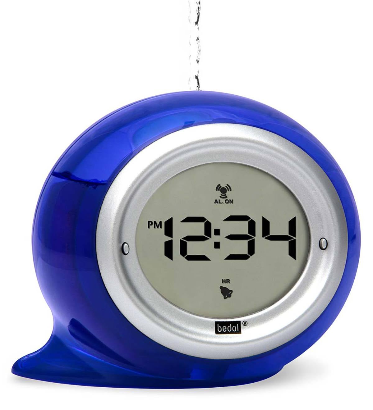 Digital Water Powered Clock with Alarm - Blue