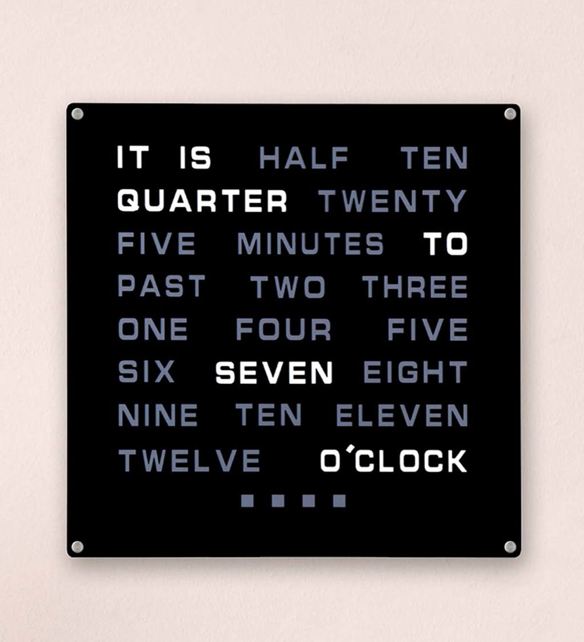 Time in Words Wall Clock