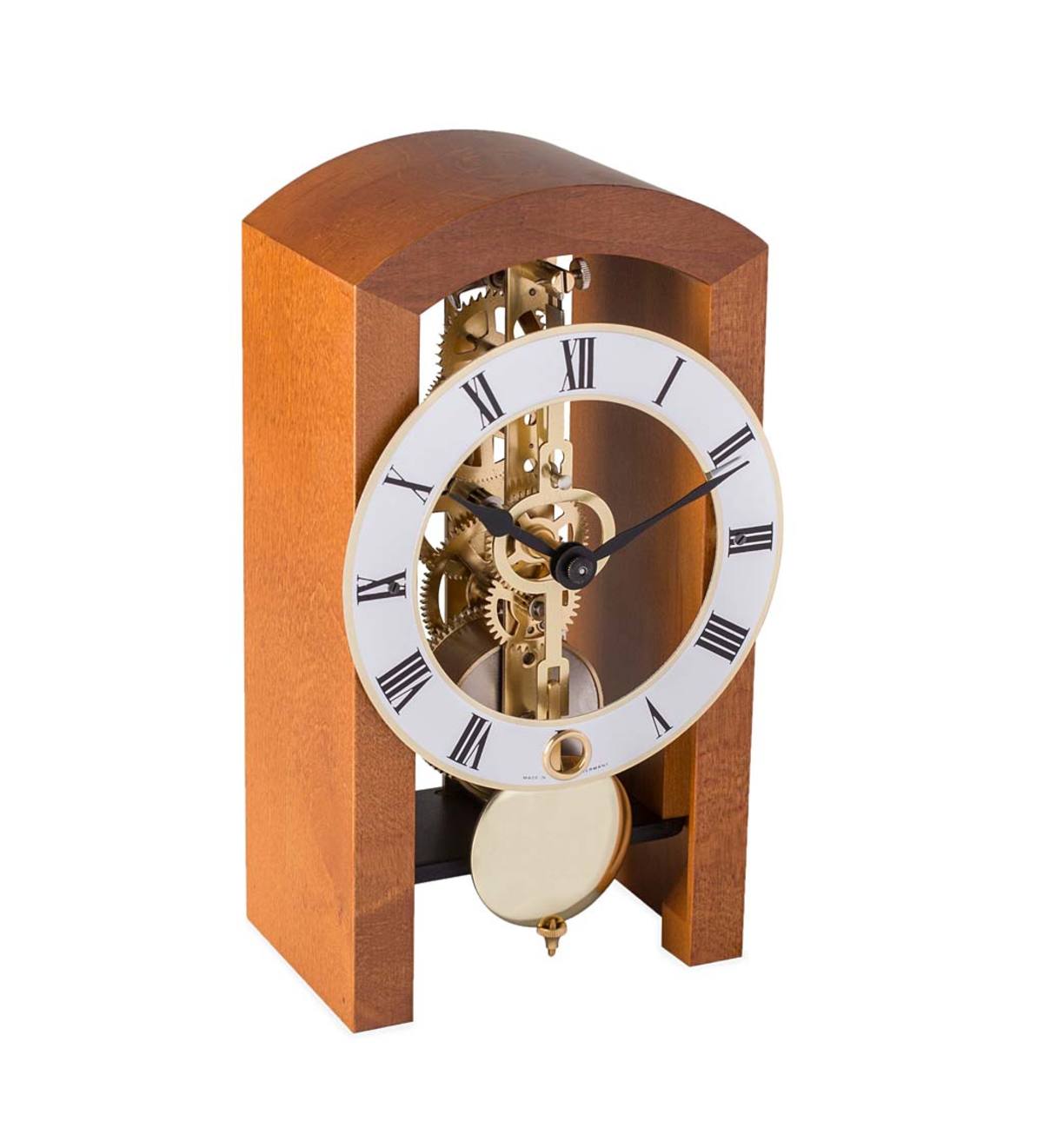 Hermle Wood-Framed Tabletop Skeleton Clock