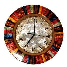 Multi-Color Capiz Wall Clock
