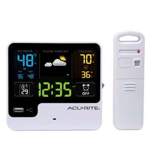 AcuRite Alarm Clock with Weather Forecast and Wireless Remote Sensor