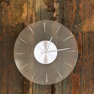 Hermle Finley Modern Design Glass and Aluminum Wall Clock
