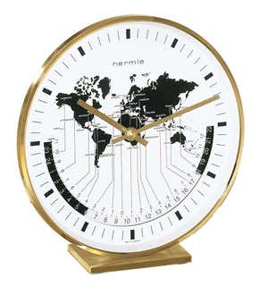 Hermle Buffalo Metal-Framed Mantel Clock with World Time Zones