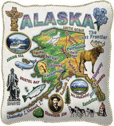 American-Made Cotton Jacquard American States Pillows - Alaska
