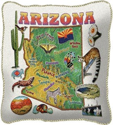 American-Made Cotton Jacquard American States Pillows - Arizona