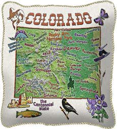 American-Made Cotton Jacquard American States Pillows - Colorado