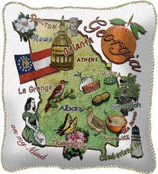American-Made Cotton Jacquard American States Pillows - Georgia