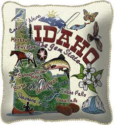 American-Made Cotton Jacquard American States Pillows - Idaho