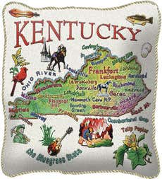 American-Made Cotton Jacquard American States Pillows - Kentucky