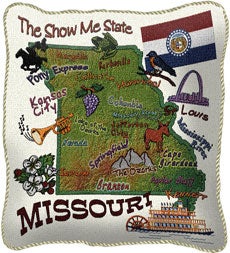 American-Made Cotton Jacquard American States Pillows - Missouri