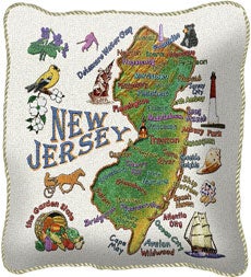 American-Made Cotton Jacquard American States Pillows - New Jersey