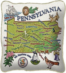 American-Made Cotton Jacquard American States Pillows - Pennslyvania