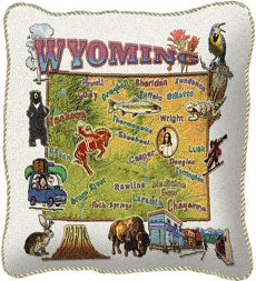 American-Made Cotton Jacquard American States Pillows - Wyoming