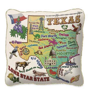 American-Made Cotton Jacquard American States Pillows - Texas
