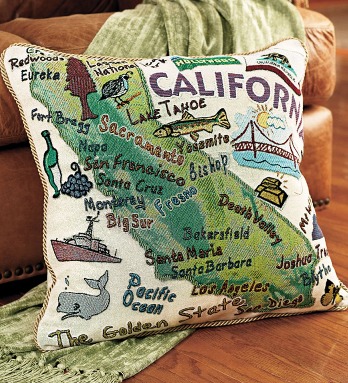 American-Made Cotton Jacquard American States Pillows