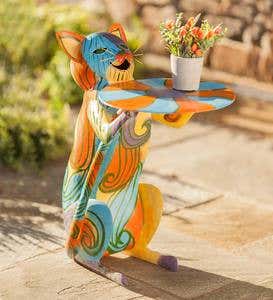 Colorful Metal Cat Side Table