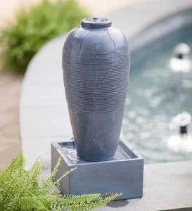 Small Gray Indoor/Outdoor Jar Fountain