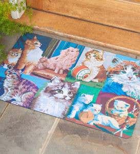 Indoor/Outdoor Cat Tapestry-Pattern Neoprene Mat