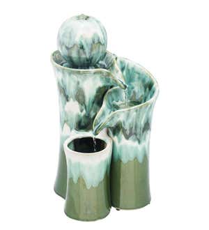 Ceramic Green Globe Water Fountain