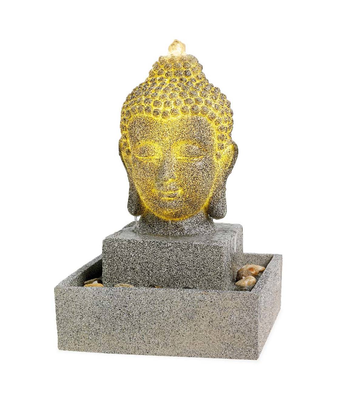 Lighted Buddha Head Fountain