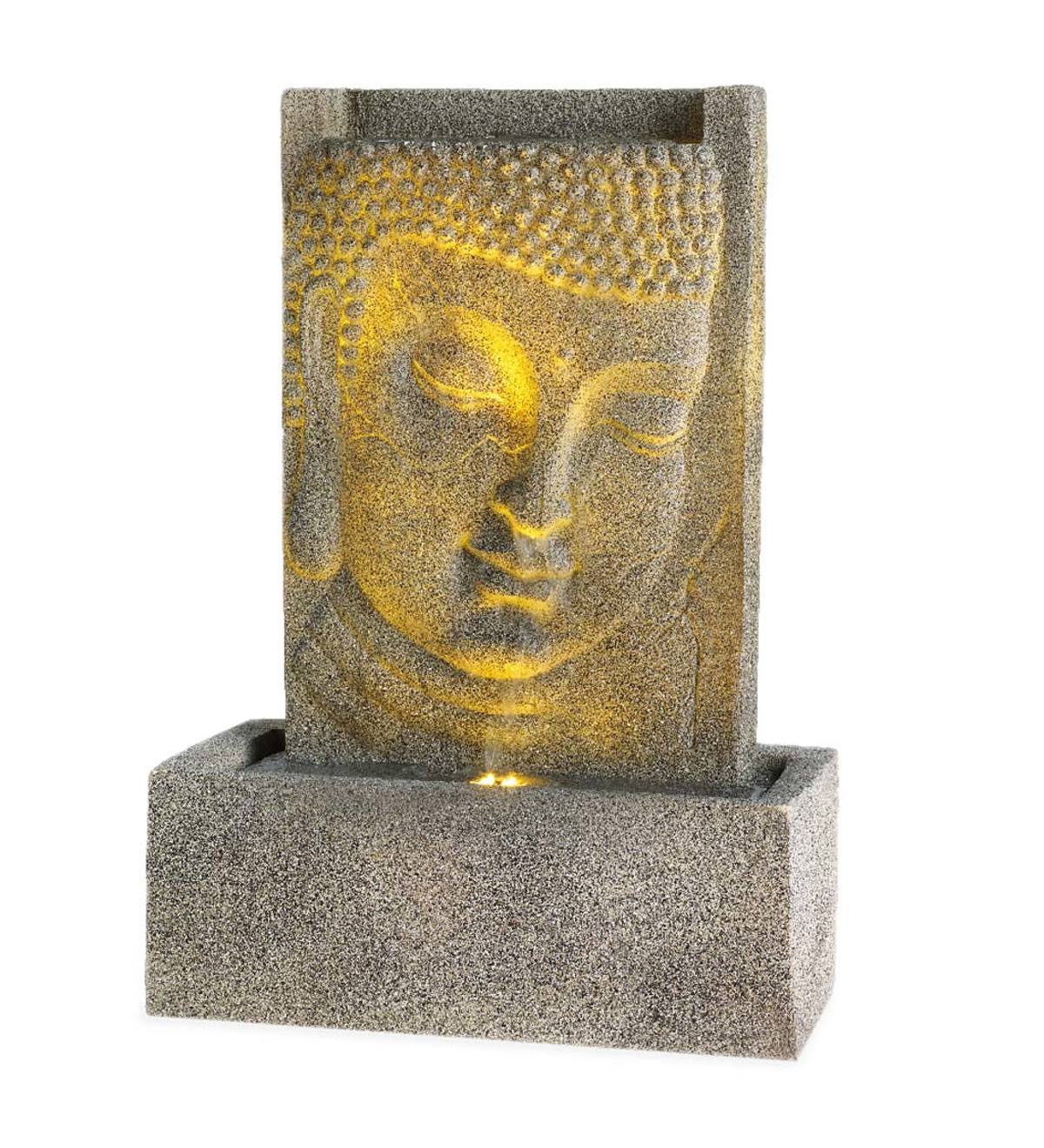 Lighted Buddha Face Fountain
