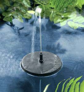 Solar Pond Fountain with Four Different Spray Nozzles