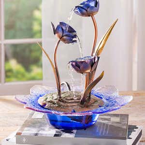 Purple Lily Tabletop Fountain