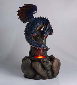 Fire-Breathing Dragon Fountain with LED Light